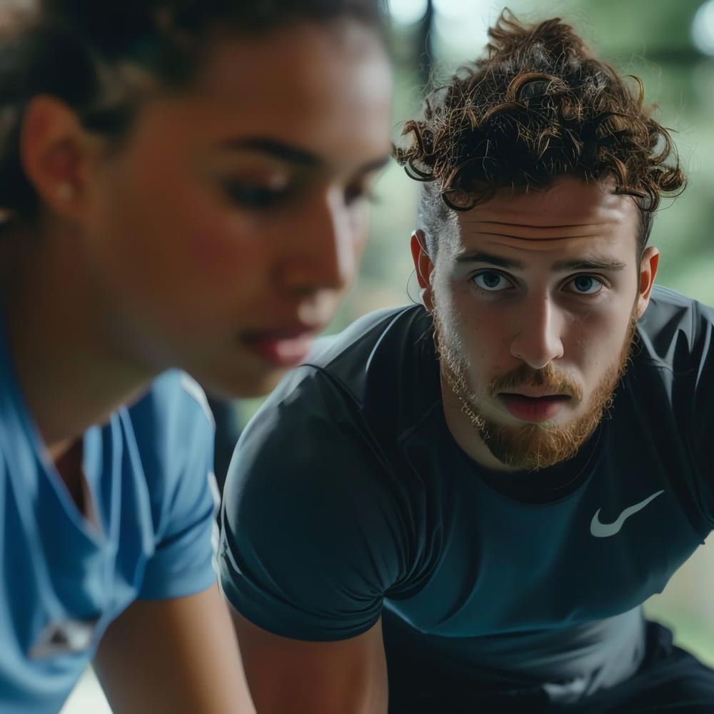 mentally prepared athletes, in focus before the start of the race